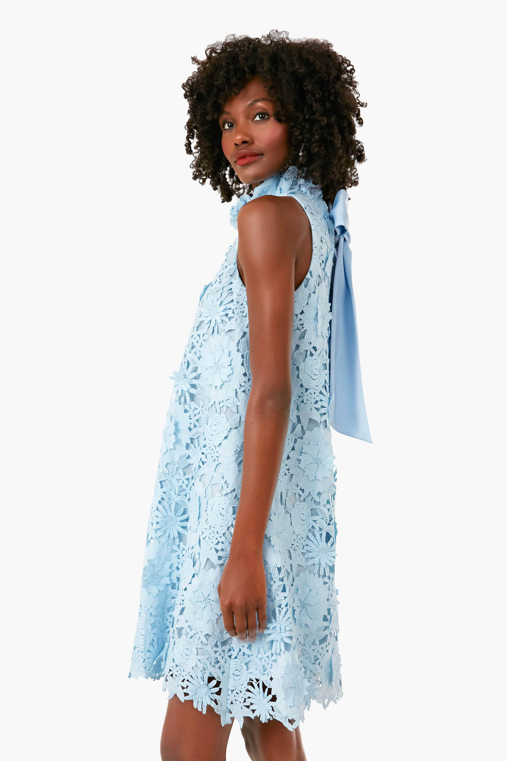 Serenity Blue Guipure Lace Blythe Dress